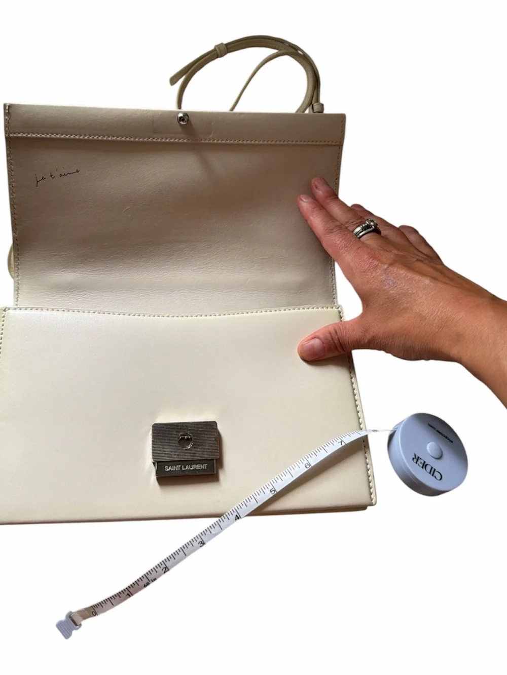 Saint Laurent Cream Leather Crossbody Bag